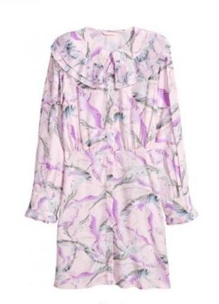 Сукня, з  фіолетовими птахами, віскоза8 фото
