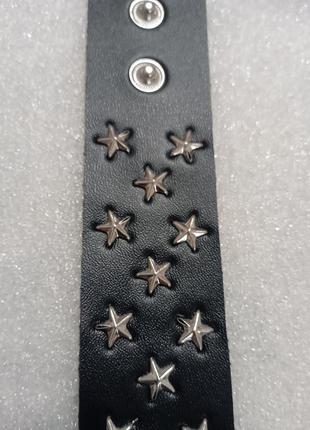 Крутий браслет із зірками в стилі панк екошкіра3 фото