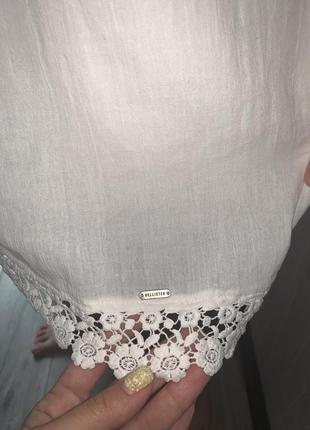 Біле ніжне плаття з мереживом ошатне ажурне4 фото