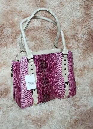 Жіноча вмістка сумка пудра і рожева5 фото