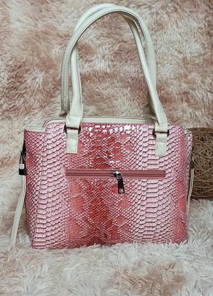 Жіноча вмістка сумка пудра і рожева4 фото
