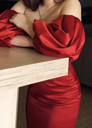 Вечірня червона сукня максі7 фото