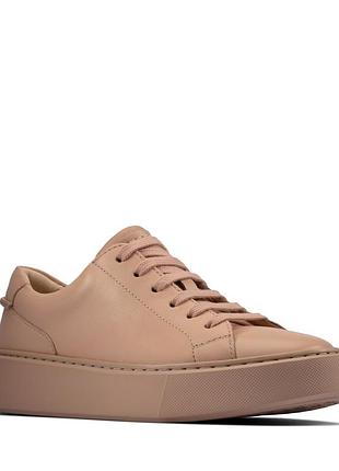 Шкіряні кросівки clarks hero lite lace light pink