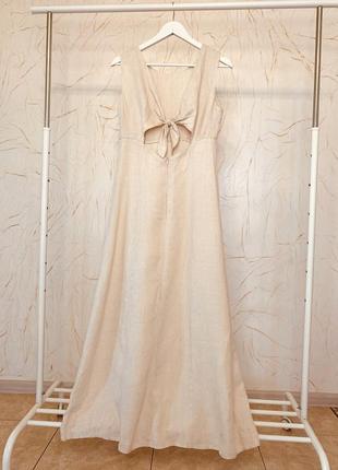 Длинное льняное платье с красивой спиной rene lezard1 фото