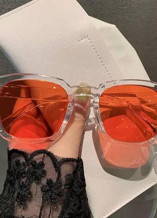 Модные стильные универсальные солнцезащитные очки, прозрачные1 фото