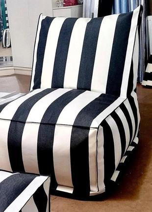 Бескаркасное кресло-мешок полосатое уличное непромокаемое 78*98*90 см красный.