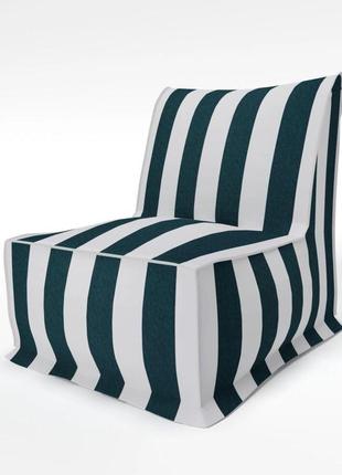 Меблі безкаркасні — вуличне непромокальне крісло мішок смужка 78*98*90 см зелений.