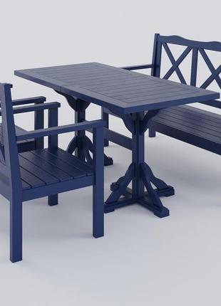 Уличная мебель: мебель для дачи деревянная wooden lake комплект синий (summer-1-blue-0)