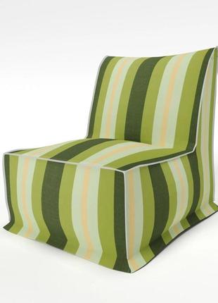 Вуличні меблі безкаркасні — крісло в смужку непромокальне 78*98*90 см зелений.