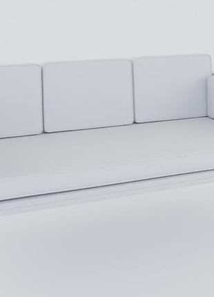 Качеля деревянная  - подвесной диван с подушками белый wl-d1-white-p1