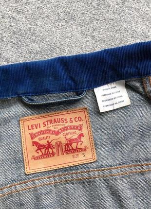 Оригинальная джинсовая куртка, джинсовка levi’s unisex washed denim jeans jacket blue/white8 фото