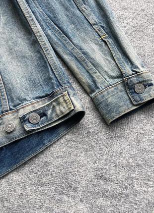 Оригинальная джинсовая куртка, джинсовка levi’s unisex washed denim jeans jacket blue/white7 фото