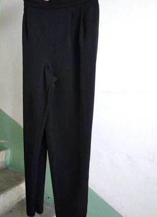 Р 16 / 50-52 стильные базовые легкие черные штаны брюки стрейчевые слим с высокой талией roman3 фото