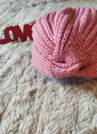 Детская шапка,шапочка,тюрбан,чалма для новорожденных,для девочки,вязка7 фото