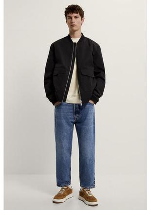 Джинсы прямого кроя zara размер 32 синий 1538/414/427