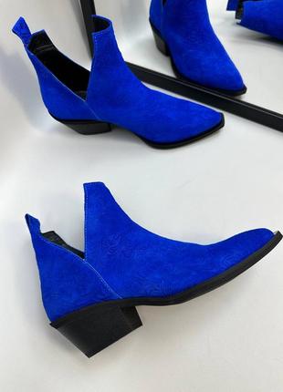 Эксклюзивные ботинки казаки из натуральной итальянской кожи и замша женские9 фото