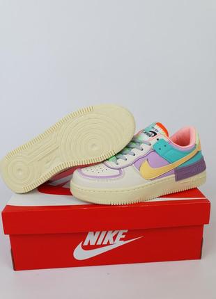 Кроссовки женские весенние разноцветные nike air force 1 shadow pale ivory. найк аир форсе 1 шедоу айвори2 фото