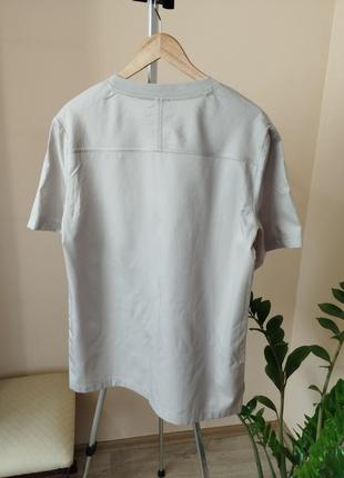 Cos футболка из тканого смесового хлопка с карманом8 фото