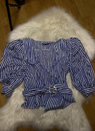 Рубашка zara с объёмными рукавами, блуза с фонариками1 фото
