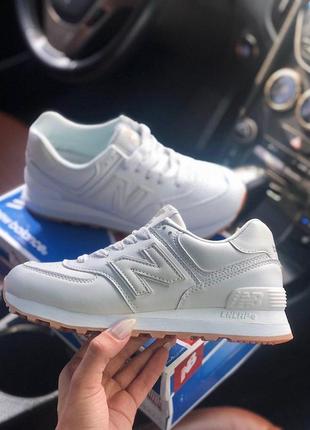 Шикарные кроссовки new balance 574 в белом цвете (весна-лето-осень)😍