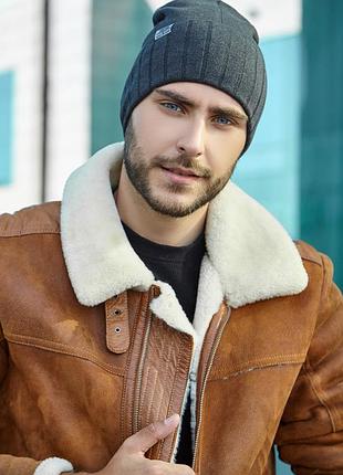Чоловіча шапка-ковпак на флісі