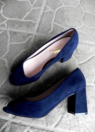 Удобные туфельки  синие1 фото