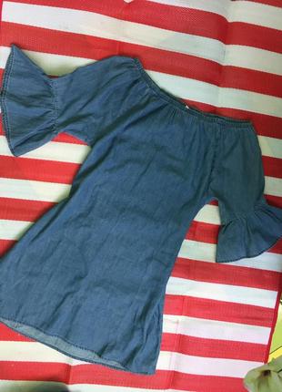 Шикарне джинсове стильне плаття yamamay з воланами на рукавах10 фото