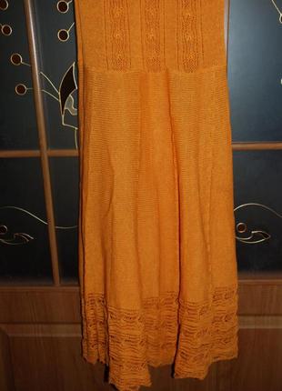 Вязаное летнее платье. винтаж!6 фото