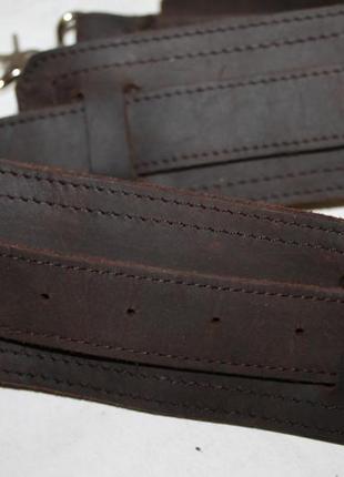 Міцний плечовий ремінь шкіряний 100% натуральна шкіра4 фото