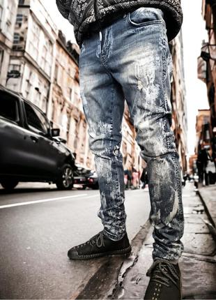 Джинсы слимы стрейч зауженые represent w34 l34 original стильные джинсы