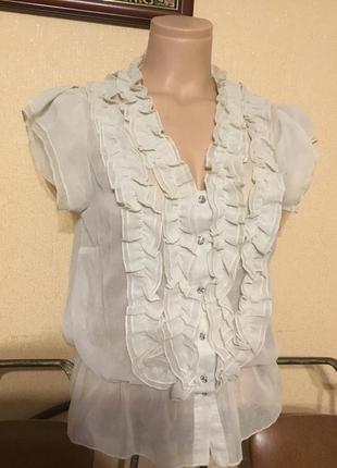 Фірмова блуза з коротким рукавом прозора з рюшами від atmosphere р. м-л