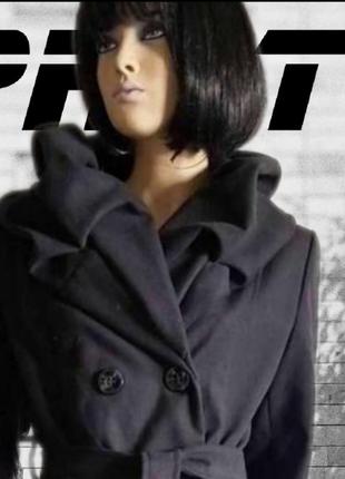 Пальто деми, пояс, воротник