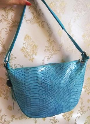 Стильна сумка furla (оригінал) кольору морської хвилі 100% шкіра2 фото