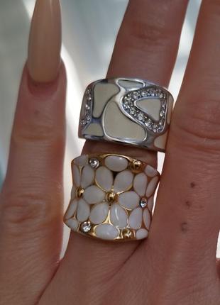 💎 кольцо с камнями и эмалью колечко камни эмаль1 фото