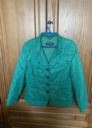 Куртка gerry webber 42 евро размер зеленая стеганная пиджак