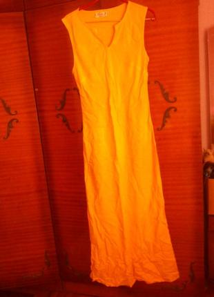 Желтое платье макси с v-образным вырезом от amrit3 фото