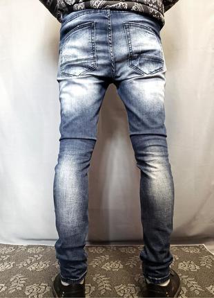 Джинсы слимы стрейч узкачи renuar w32 original стильные джинсы рванки  пояс 432 фото
