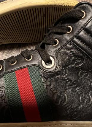 Кожаные кроссовки gucci made in italy5 фото