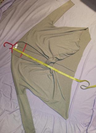 Ефектна,трикотажна,асиметрична,бежева блузка-джемпер?,великого розміру-оверсайз,cotton candy7 фото