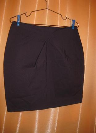 Хлопок49% классическая юбка темно-фиолетовая h&m км1619 большой размер не очень короткая3 фото