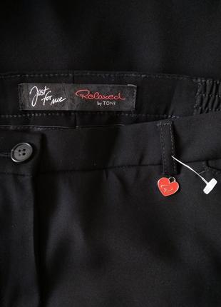 Р 18 / 52-54 укороченные 7/8 черные офисные штаны брюки стрейчевые слим с высокой талией toni6 фото