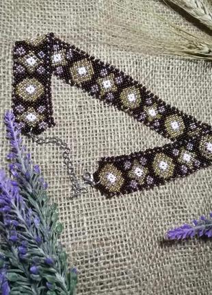 Чокер в украинском национальном стиле. ожерелье. гардан из бисера ручной работы
