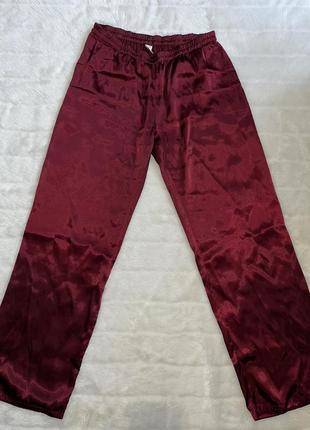 Атласные сатиновые штаны домашние пижама2 фото