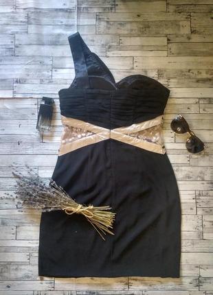 Брендовое  коктейльное платье с бисером и кружевом4 фото