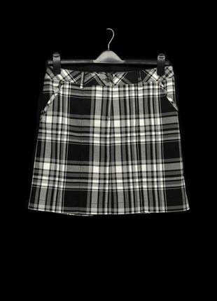 Стильная юбка в черно-белую клетку bon prix. размер uk12 eur40 и uk22/eur48.6 фото