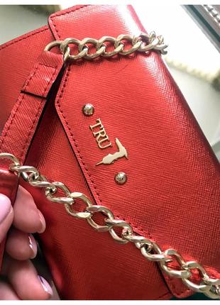 Маленькая красная сумка trussardi5 фото
