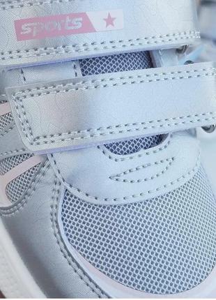 Кроссовки для девочки серебристые webestep детская обувь3 фото