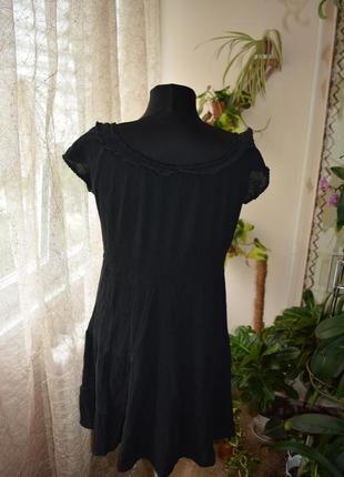 Натуральне літнє плаття, рюші, бавовна, відкриті плечі, красиве декольте4 фото