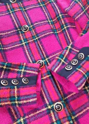 Шикарный шерстяной удлиненный жакет/пиджак в клетку в стиле шанель, geissler, p. 405 фото