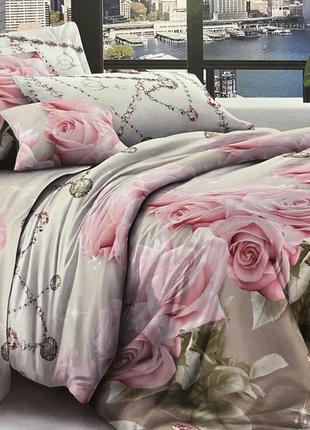 Комплект постельного белья, постельный комплект, полуторный, розы.х1 фото